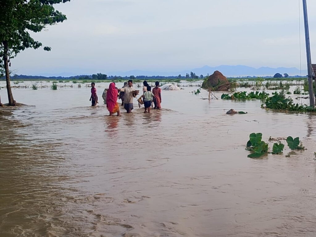 माईखोलाको बाढी बस्ती पस्यो, सुगाबथानका २२ घर डुबानमा