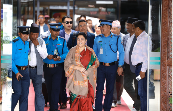 चीन भ्रमण सकेर पूर्वराष्ट्रपति भण्डारी स्वदेश फिर्ता