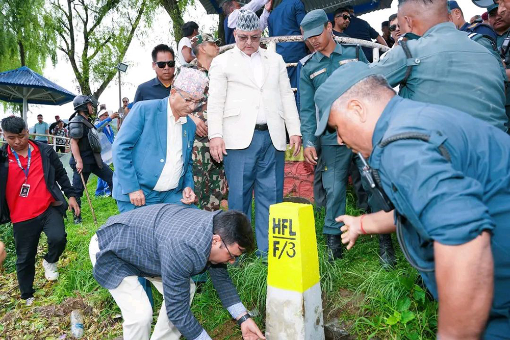 फेवातालको सीमांकन सुरु, मुख्यमन्त्री र मेयरले गरे पिल्लर गाडेर शुभारम्भ