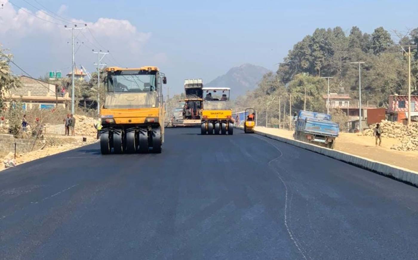 मुग्लिन पोखरा सडक विस्तार: पश्चिम खण्डमा ५३ प्रतिशत काम सकियो